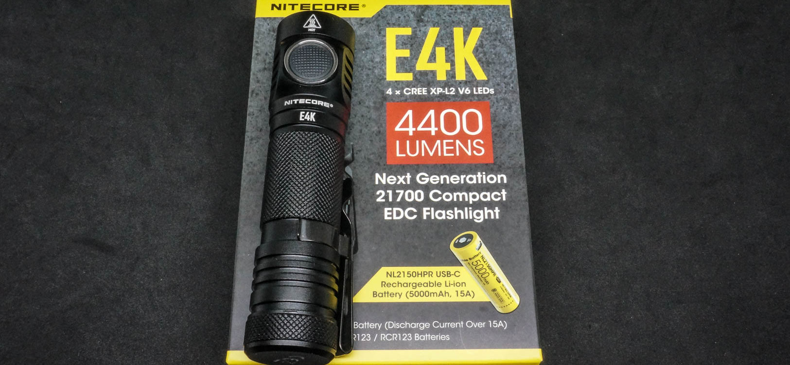 NITECORE E4K 4400 Lumen EDC Flashlight with 5000mAh USB-C Rechargeable  Battery